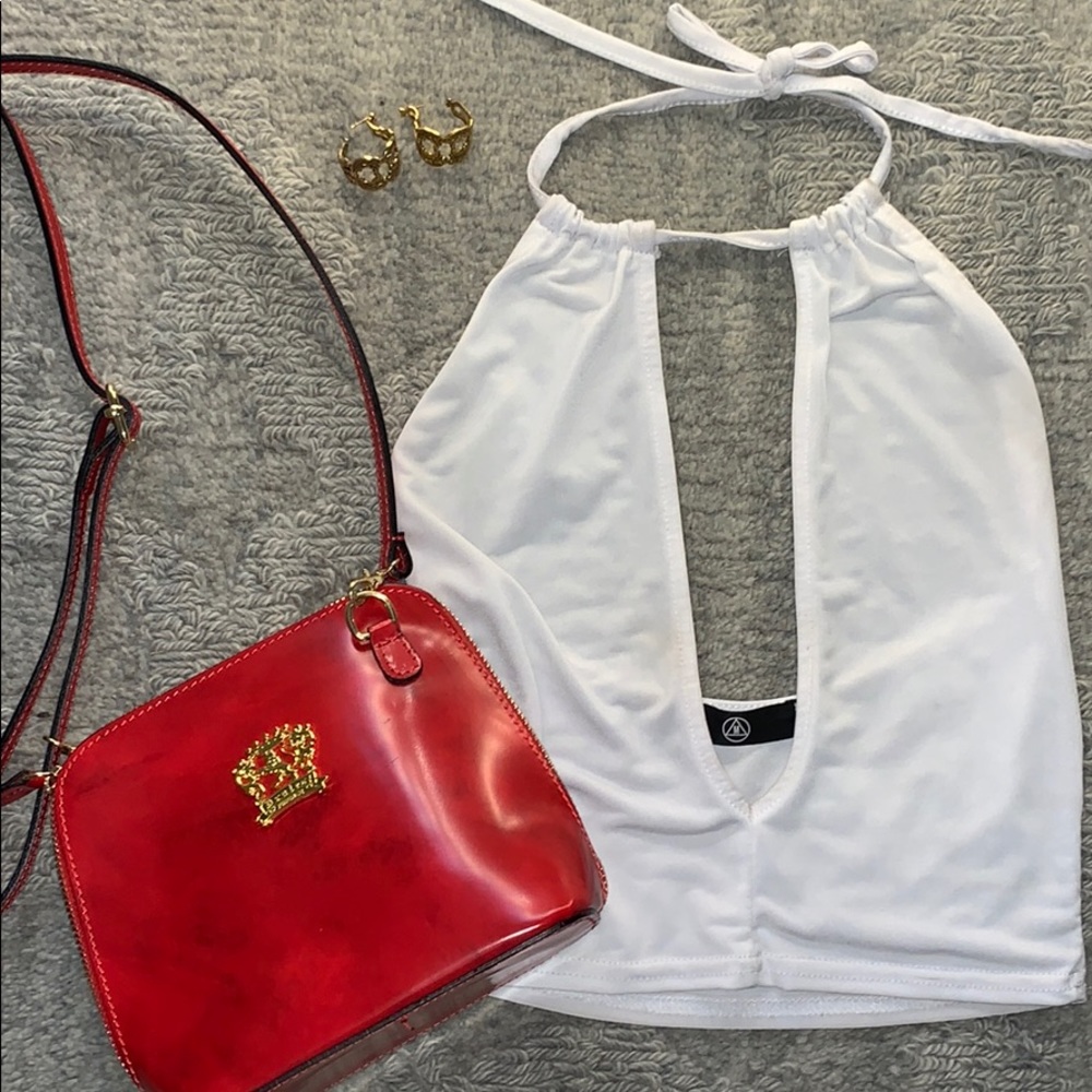 Open Back Low Cut Crop Top